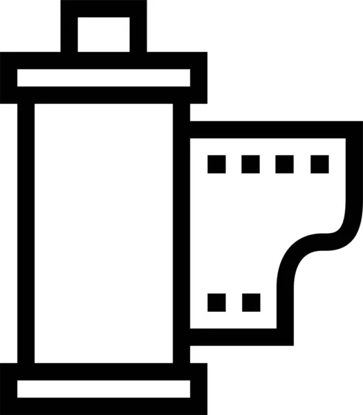 Dispositifs Cinéma Icône Film Dans Style Contour — Image vectorielle