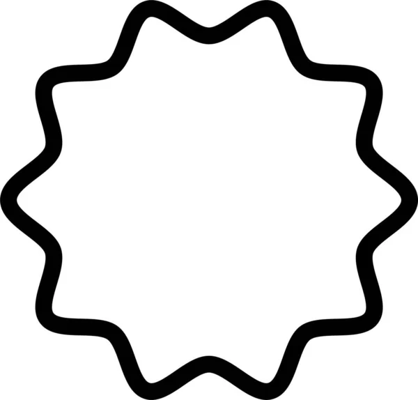 Badge Étiquette Nouvelle Icône Dans Style Contour — Image vectorielle
