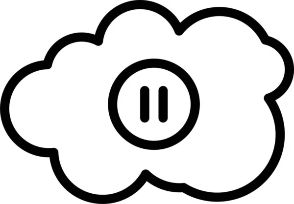 Εικονίδιο Παιχνιδιού Πολυμέσων Cloud Στυλ Περιγράμματος — Διανυσματικό Αρχείο