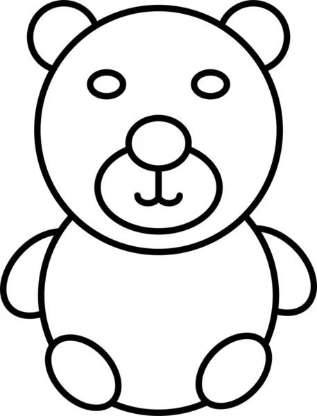 Animal Baby Bear Icon Outline Style — Stock Vector