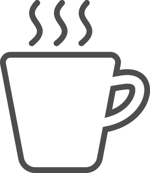 Nápojový Šálek Kávy Ikona Obrysu Stylu — Stockový vektor