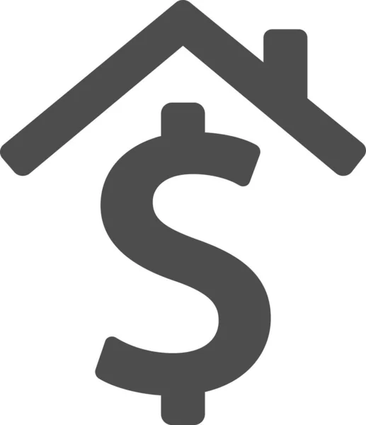 Dolar Evi Para Simgesi Sağlam Stil — Stok Vektör