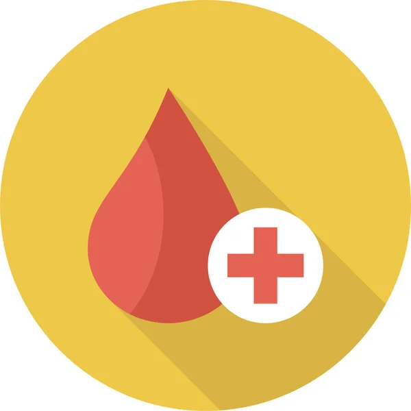 Blood Donation Drip Icon Long Shadow Style — Vettoriale Stock