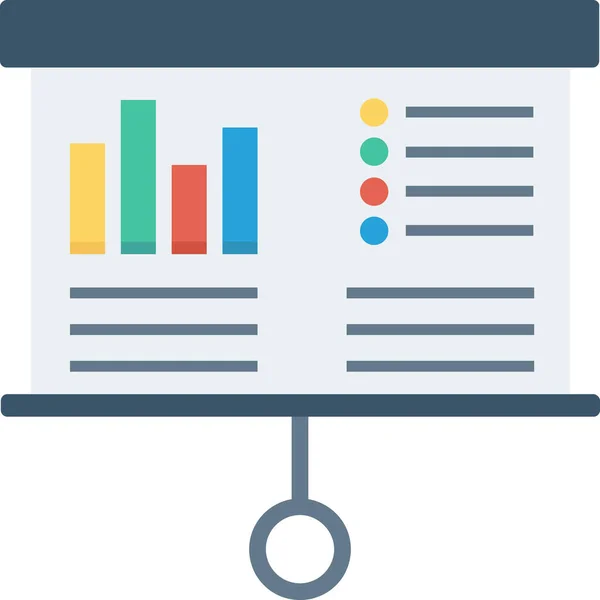 Icono Conferencia Pizarra Analítica Estilo Plano — Archivo Imágenes Vectoriales