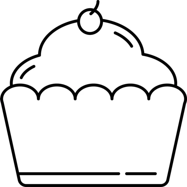 Cake Cup Delicious Icon Outline Style —  Vetores de Stock