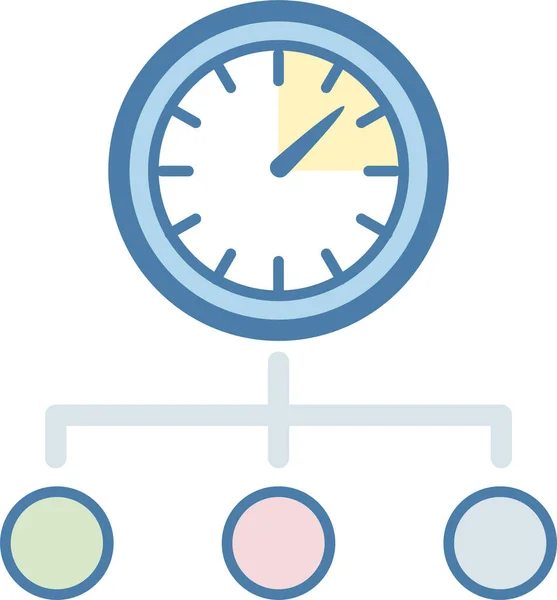 Clock Management Team Icon Filled Outline Style — Vettoriale Stock
