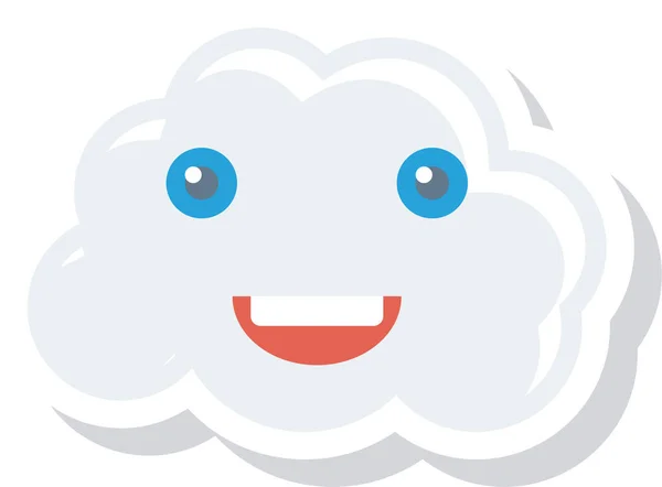 Ícone Face Emoji Nuvem Estilo Plano — Vetor de Stock
