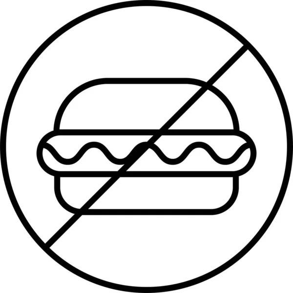 Allowed Burger Fast Icon Outline Style — Stock Vector