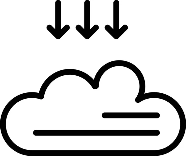 Cloud Datenbank Downloadsymbol Umrissstil — Stockvektor