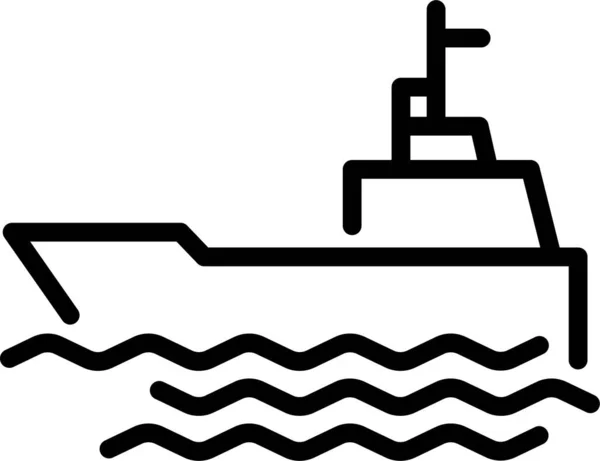 Lading Olie Zee Pictogram Omtrek Stijl — Stockvector