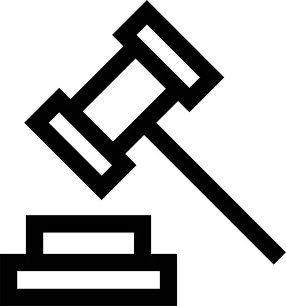 Alert Auction Court Icon Outline Style — Stock vektor