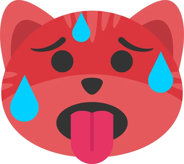 Cat Emoji Face Icon — Vettoriale Stock