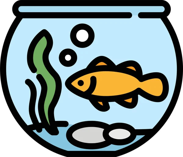 Aquatic Bowl Fish Icon — Stock vektor