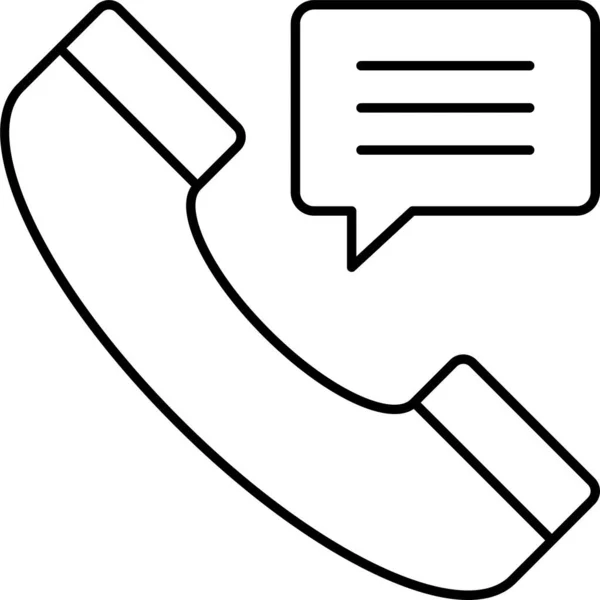 Вызов Значка Сообщения Стационарного Телефона Стиле Outline — стоковый вектор