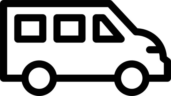 Icona Del Trasporto Pubblico Auto Stile Contorno — Vettoriale Stock