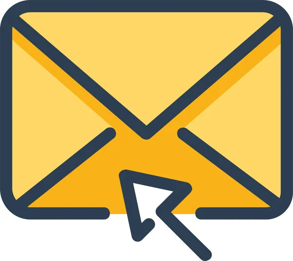 Klik Cursor Mail Icoon Gevulde Outline Stijl — Stockvector