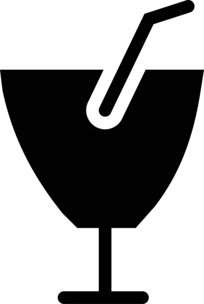 Pít Skleněnou Šťávu Ikona Pevném Stylu — Stockový vektor