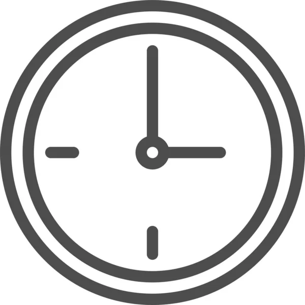 Horloge Mur Horloge Icône Contour Dans Style Contour — Image vectorielle