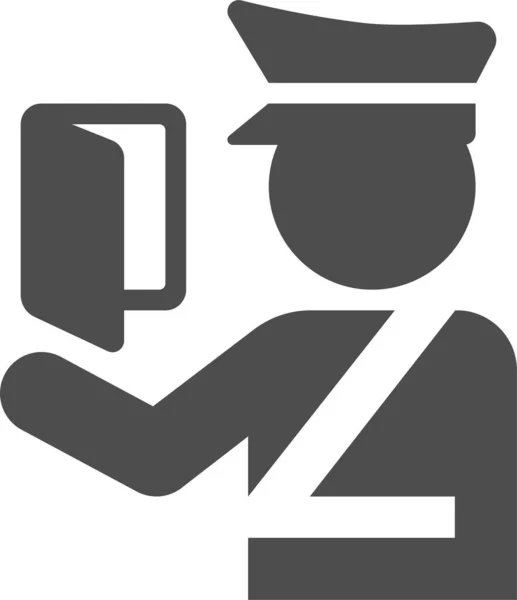 Check Documents Guard Icon Solid Style —  Vetores de Stock