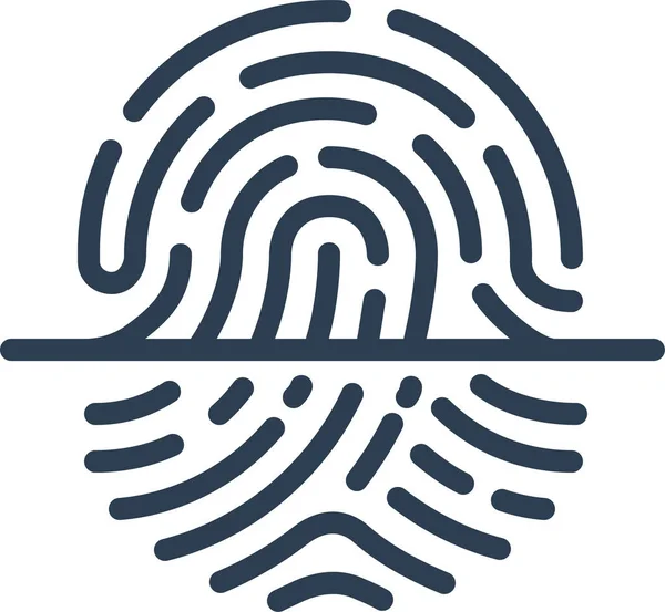 Ikonen För Identifiering Biometriskt Fingeravtryck — Stock vektor
