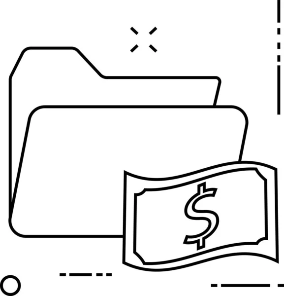 Archive Cash Dollar Icon Outline Style — Vetor de Stock