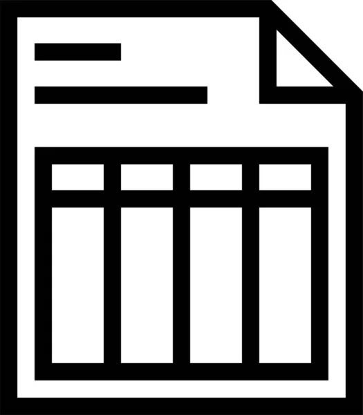 Boekhoudkundige Factuur Document Pictogram Grote Lijnen Stijl — Stockvector