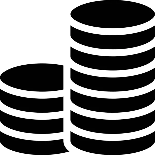 Ikona Monety Biznesowej Solidnym Stylu — Wektor stockowy