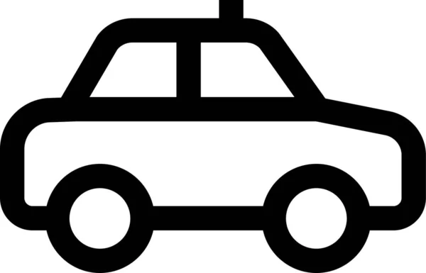 Auto Auto Politie Pictogram Grote Lijnen Stijl — Stockvector