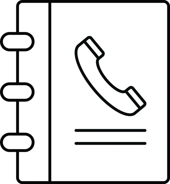 Directory Bibliotheek Telefoonboek Pictogram Outline Stijl — Stockvector