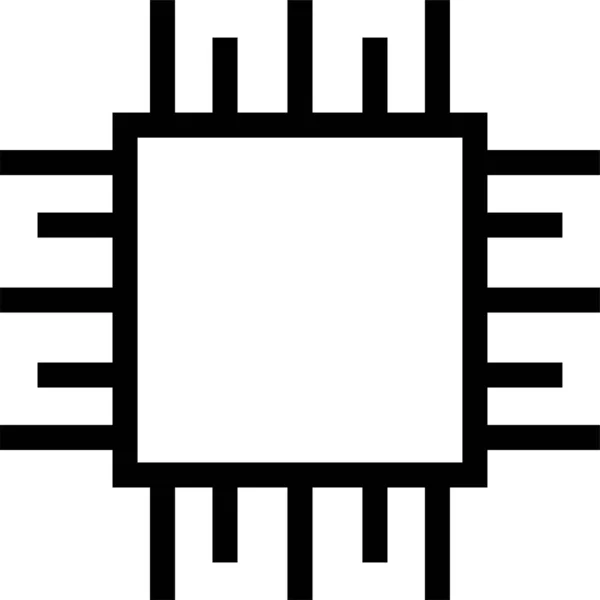Ordenador Cpu Icono Electrónico Estilo Esquema — Archivo Imágenes Vectoriales