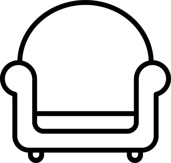 Armchair Sofa Decor Icon Outline Style — Stock vektor