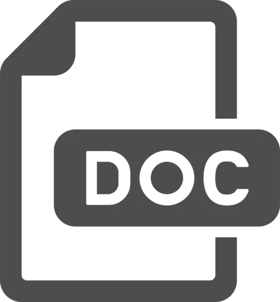 Doc Icône Extension Document Dans Style Contour — Image vectorielle