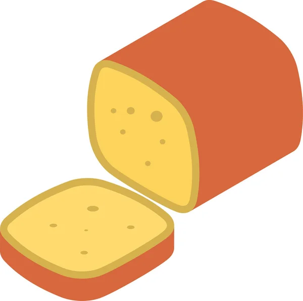 Chléb Lahodný Plátek Ikona Plochém Stylu — Stockový vektor