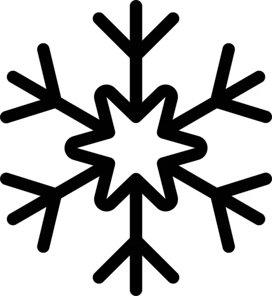 Schneeflocken Winter Ikone Umriss Stil — Stockvektor