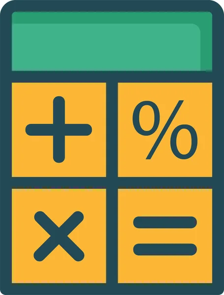 Accounting Calculator Education Icon Filled Outline Style — Stockvektor