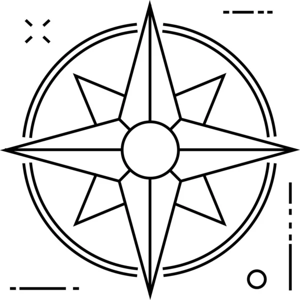Ikona Směru Kompasu Stylu Osnovy — Stockový vektor