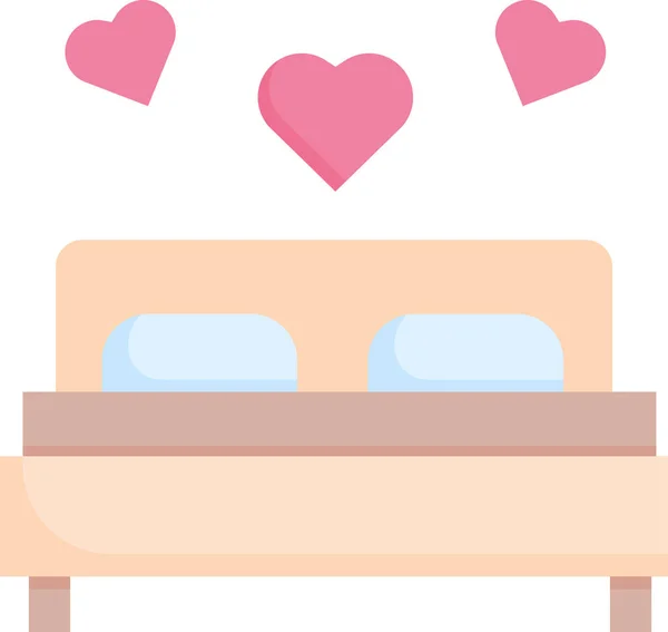 Bed Bedroom Cozy Icon Love Romance Category — Vettoriale Stock