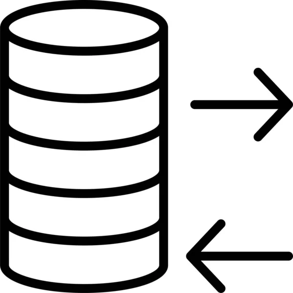 Databse Datacenter Mainframe Ikona Stylu Zarysu — Wektor stockowy