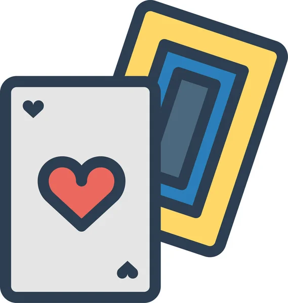 Ace Icône Cartes Blackjack Dans Style Contour Rempli — Image vectorielle