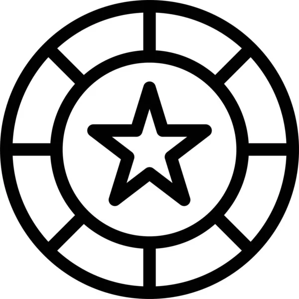 Ikona Klubu Żetonów Kasynowych Zarysie — Wektor stockowy