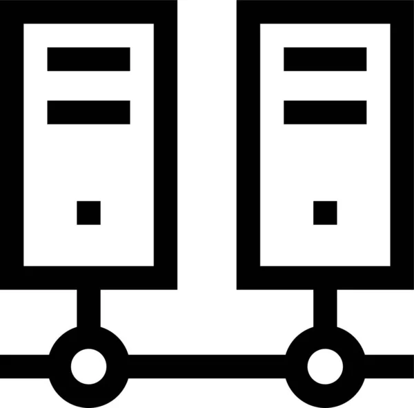 Computer Verbinding Netwerk Icoon Outline Stijl — Stockvector