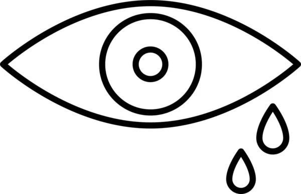 Crying Eye Tears Icon Outline Style — Vetor de Stock