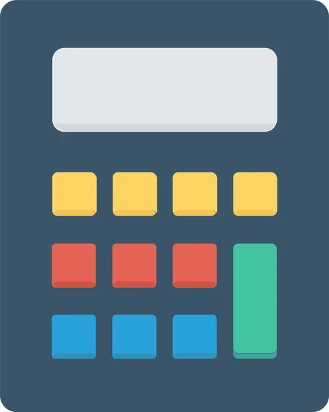 Berekening Calculator Pictogram Platte Stijl — Stockvector