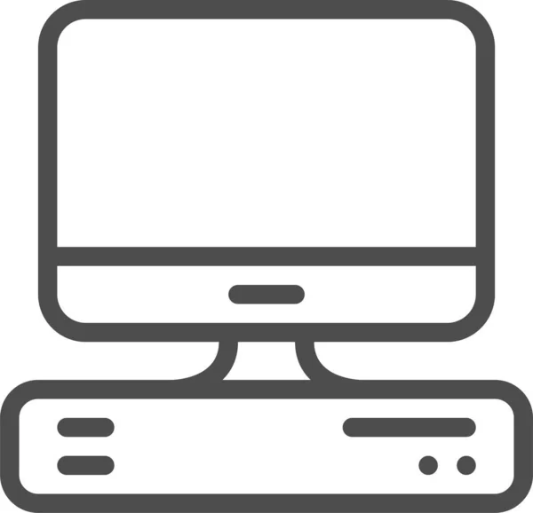 Icono Del Monitor Escritorio Computadora Estilo Esquema — Vector de stock