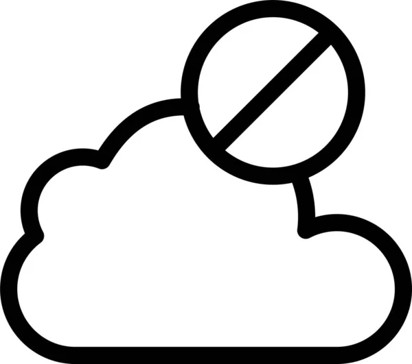 Blokkeren Cloud Database Pictogram Grote Lijnen — Stockvector