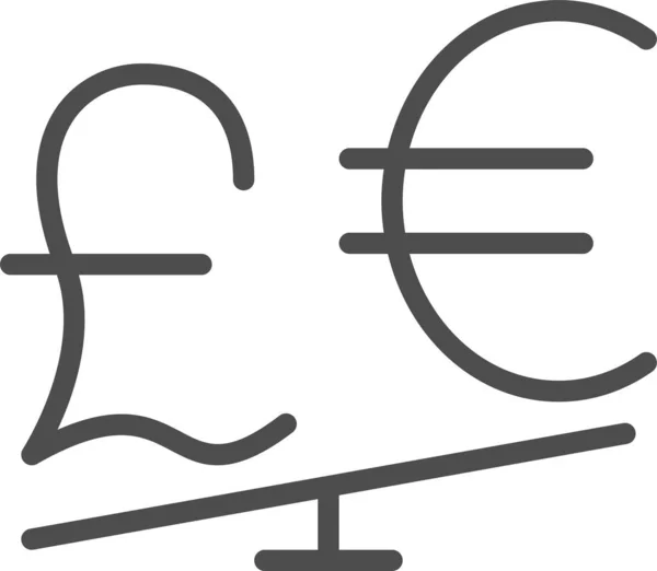 Icône Monnaie Conversion Brexit Dans Style Contour — Image vectorielle