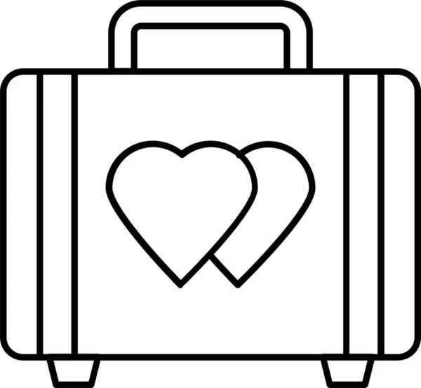 袋装行李箱图标 轮廓样式 — 图库矢量图片