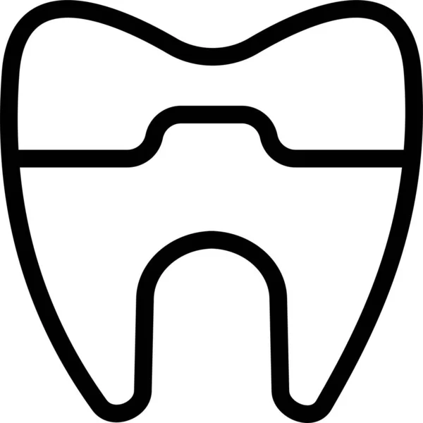 Daño Cavidad Icono Dental Estilo Contorno — Archivo Imágenes Vectoriales