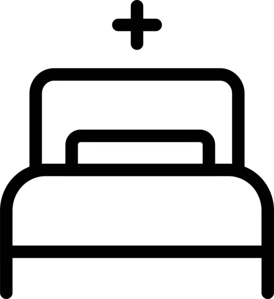 Bed Clinic Furniture Icon Outline Style — Stockvektor