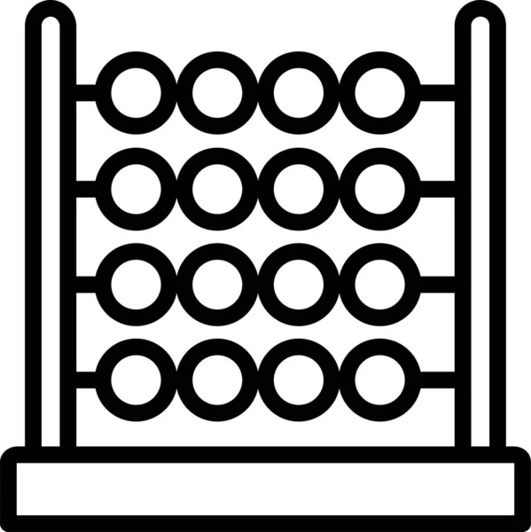Abacus Contable Icono Conteo Estilo Esquema — Vector de stock